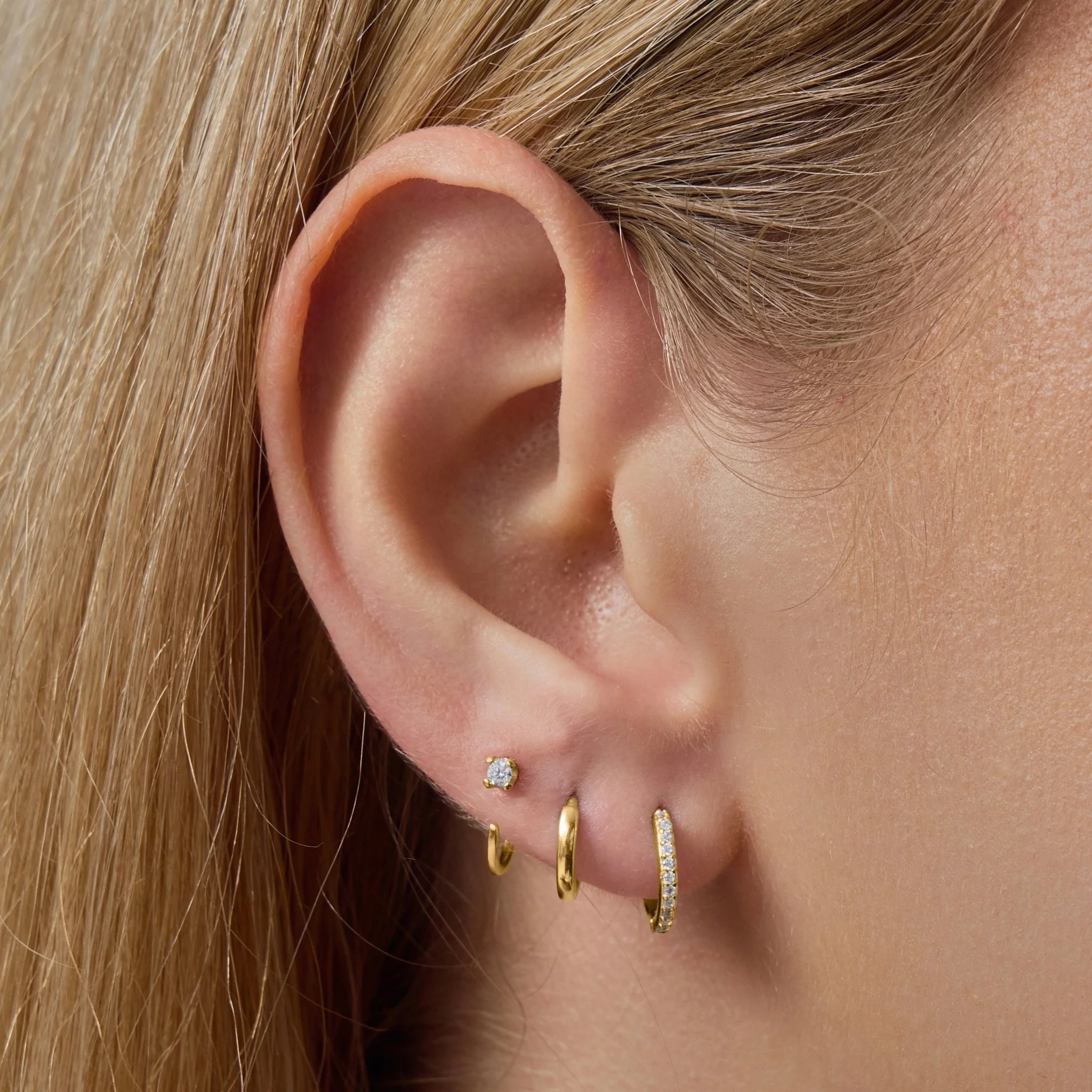 Pavé Fire Moissanite Huggie Hoops - Image 4