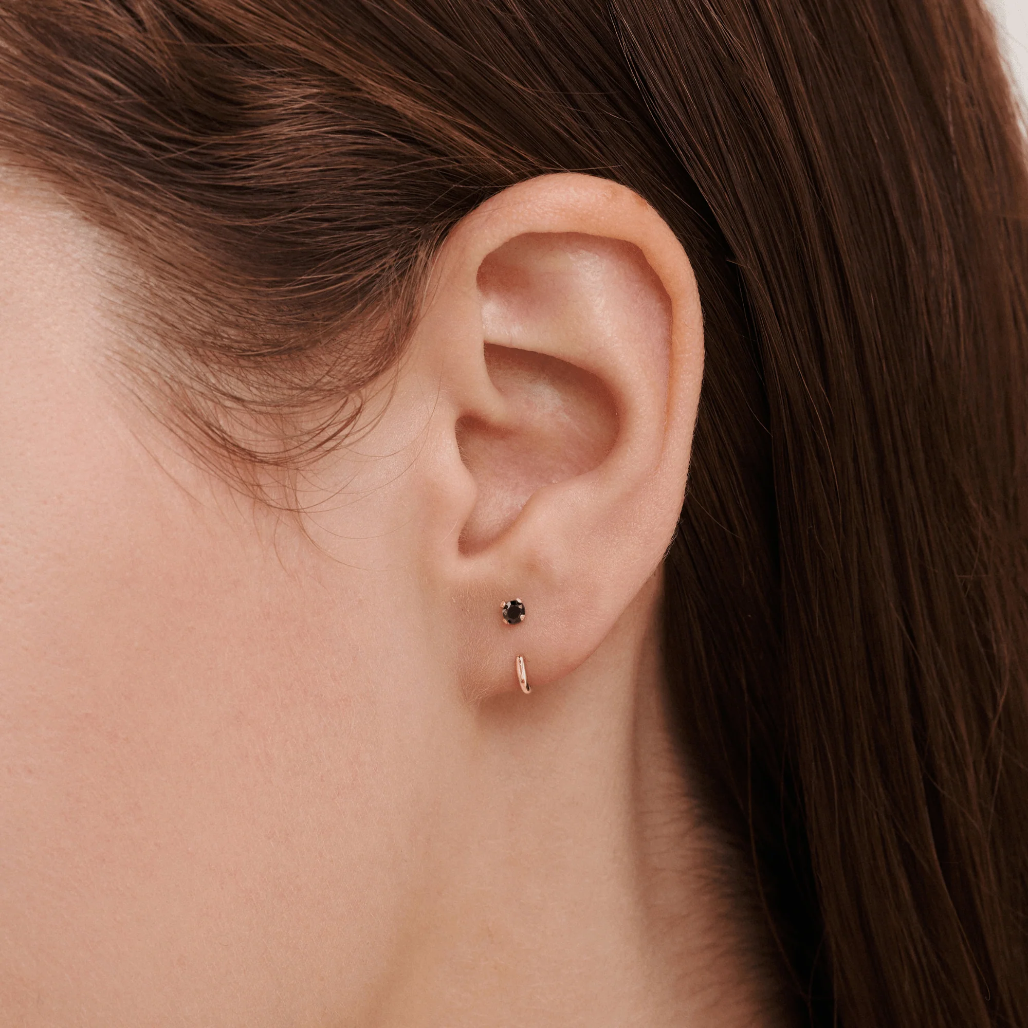 Stay Close Black Moissanite Hoops - Image 2