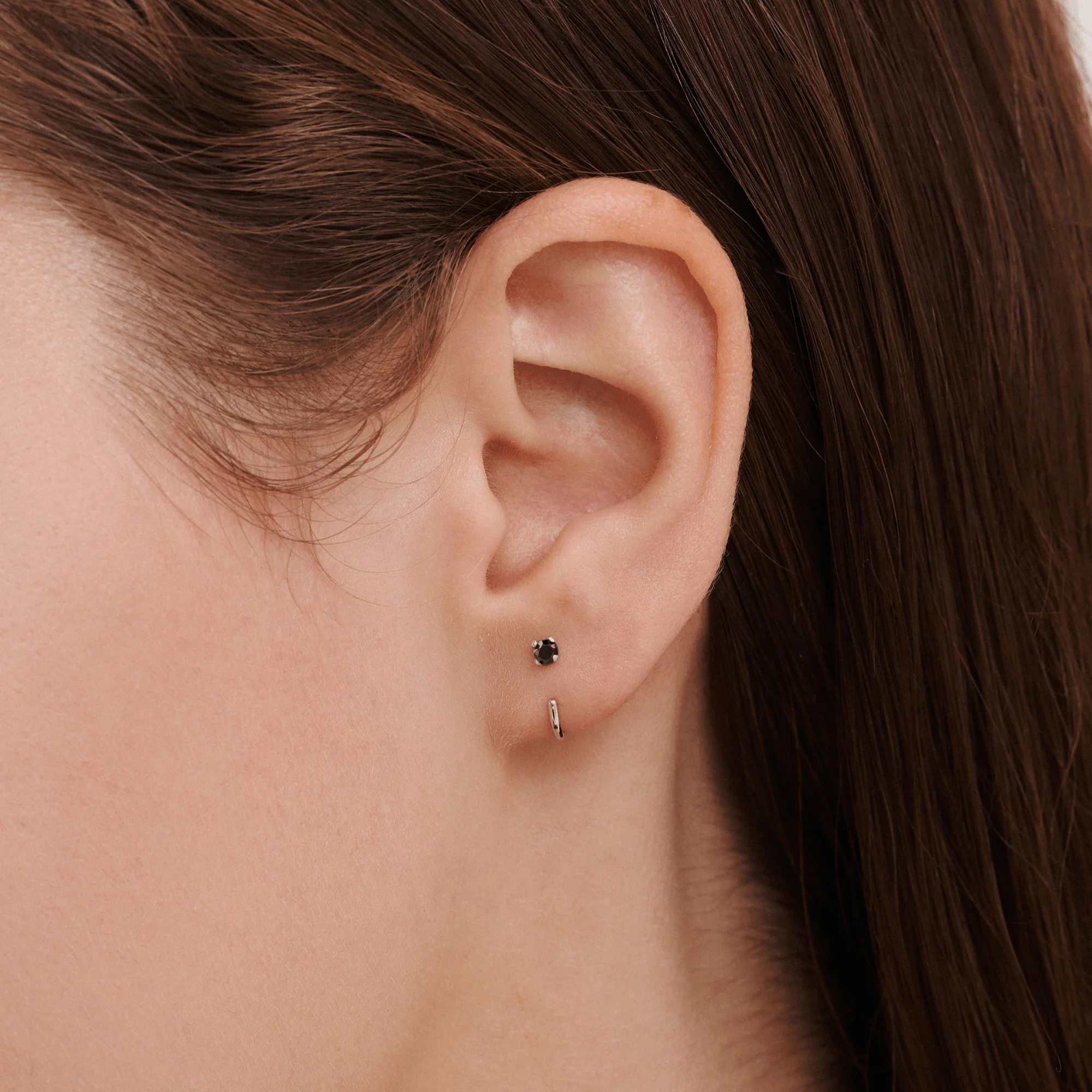 Stay Close Black Moissanite Hoops - Image 2