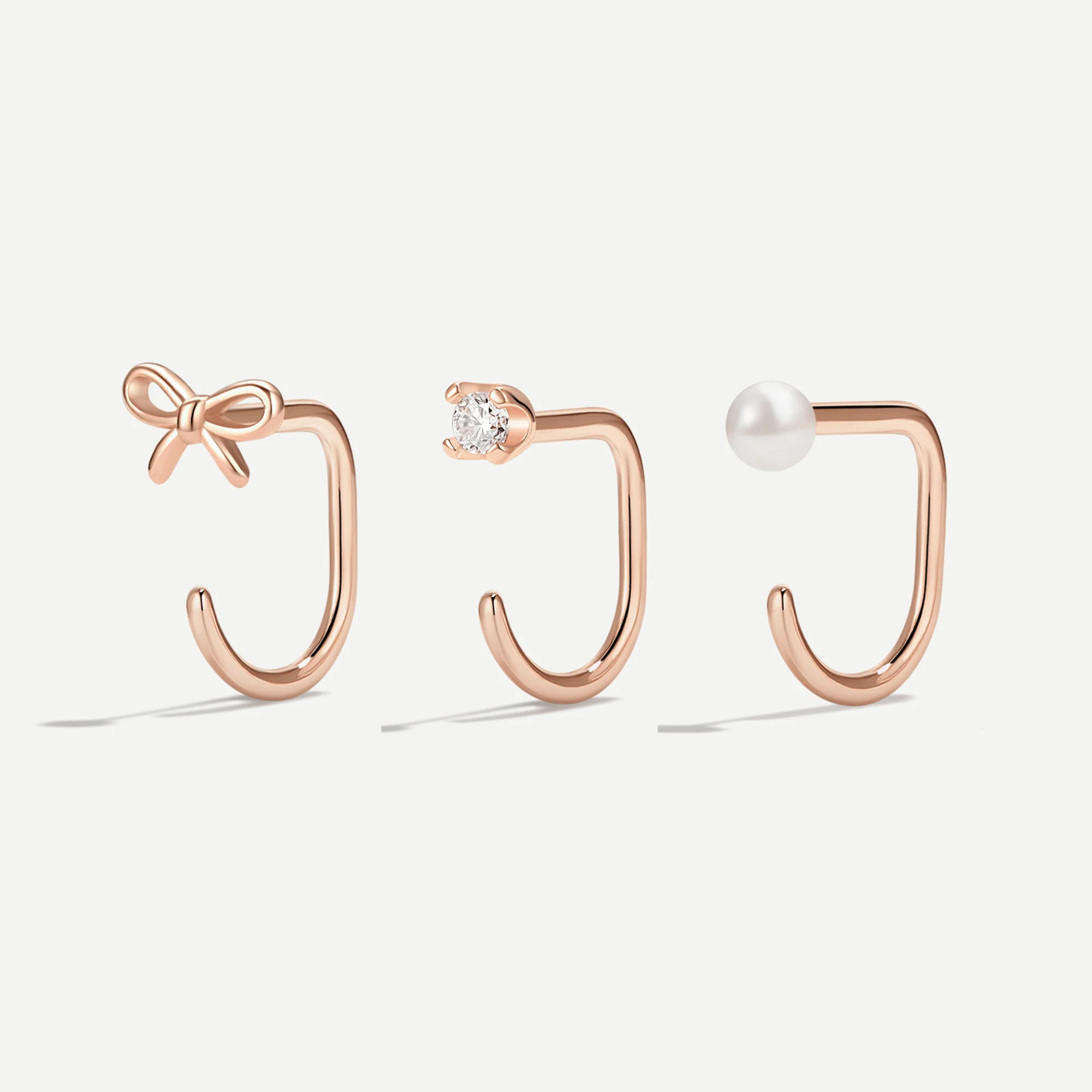 Stay Close Bow Hoops Set