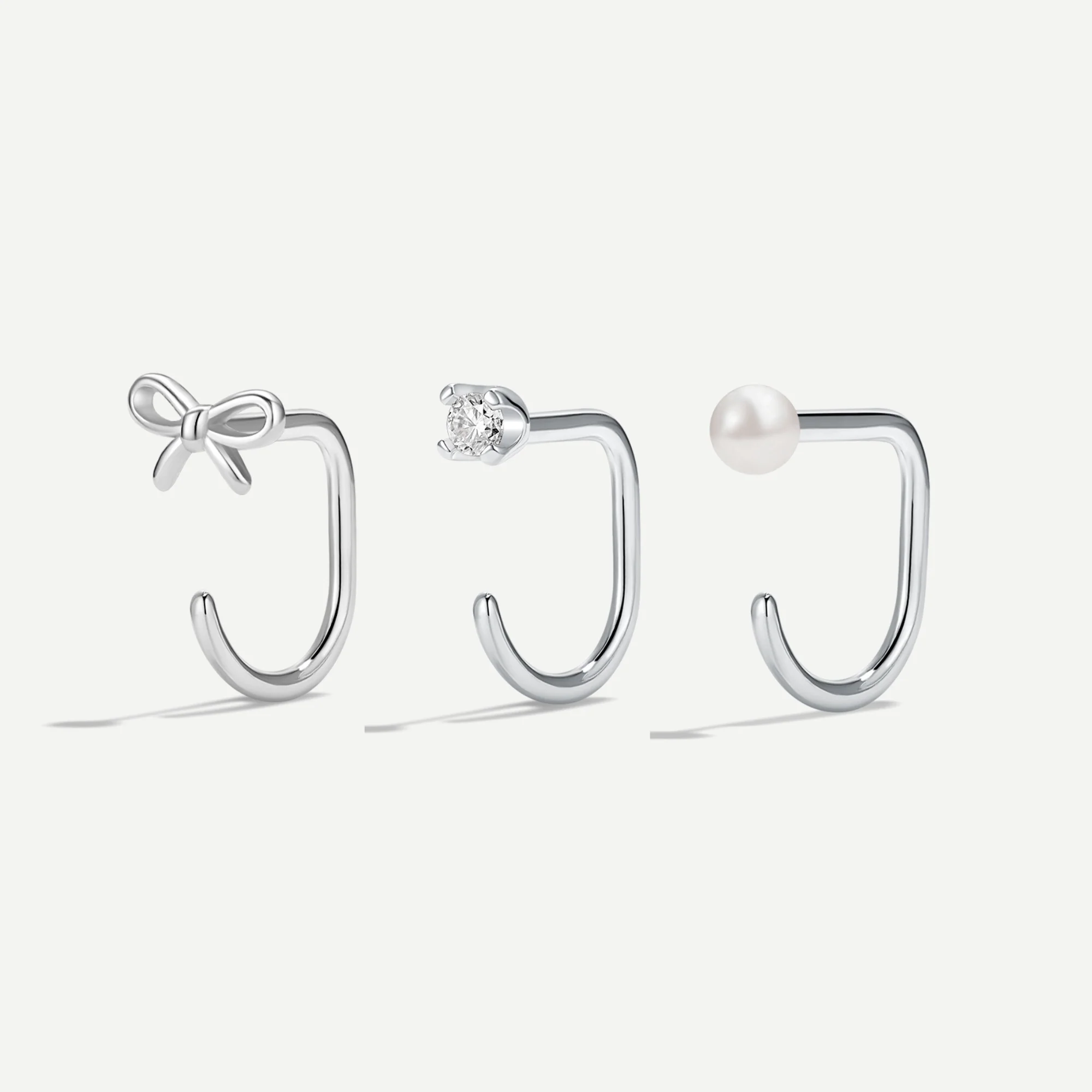 Stay Close Bow Hoops Set