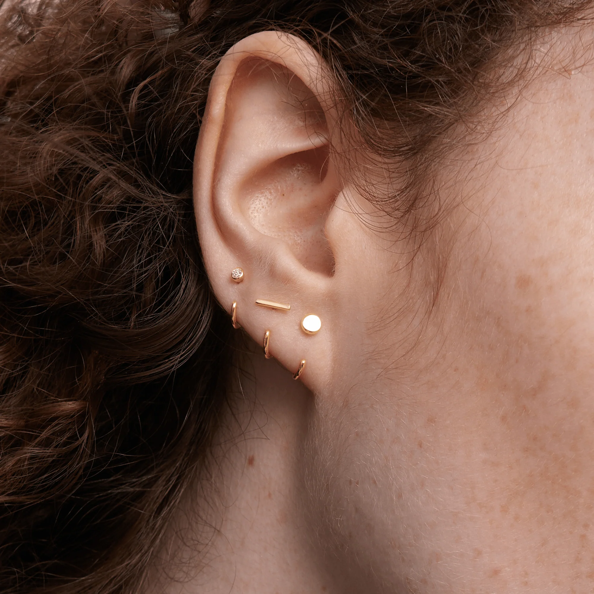 Stay Close Moissanite Bezel Hoops - Image 2