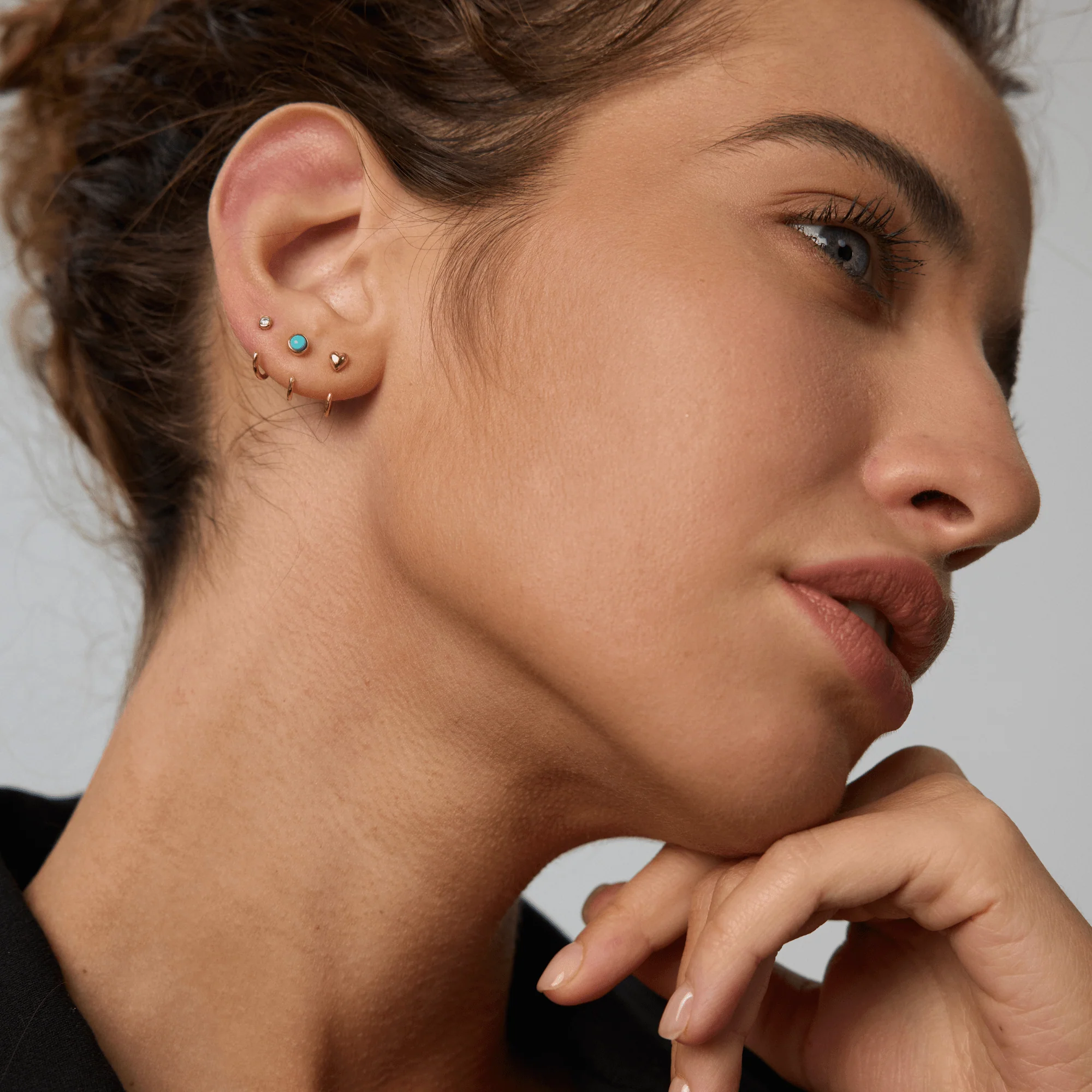 Stay Close Moissanite Bezel Hoops - Image 7