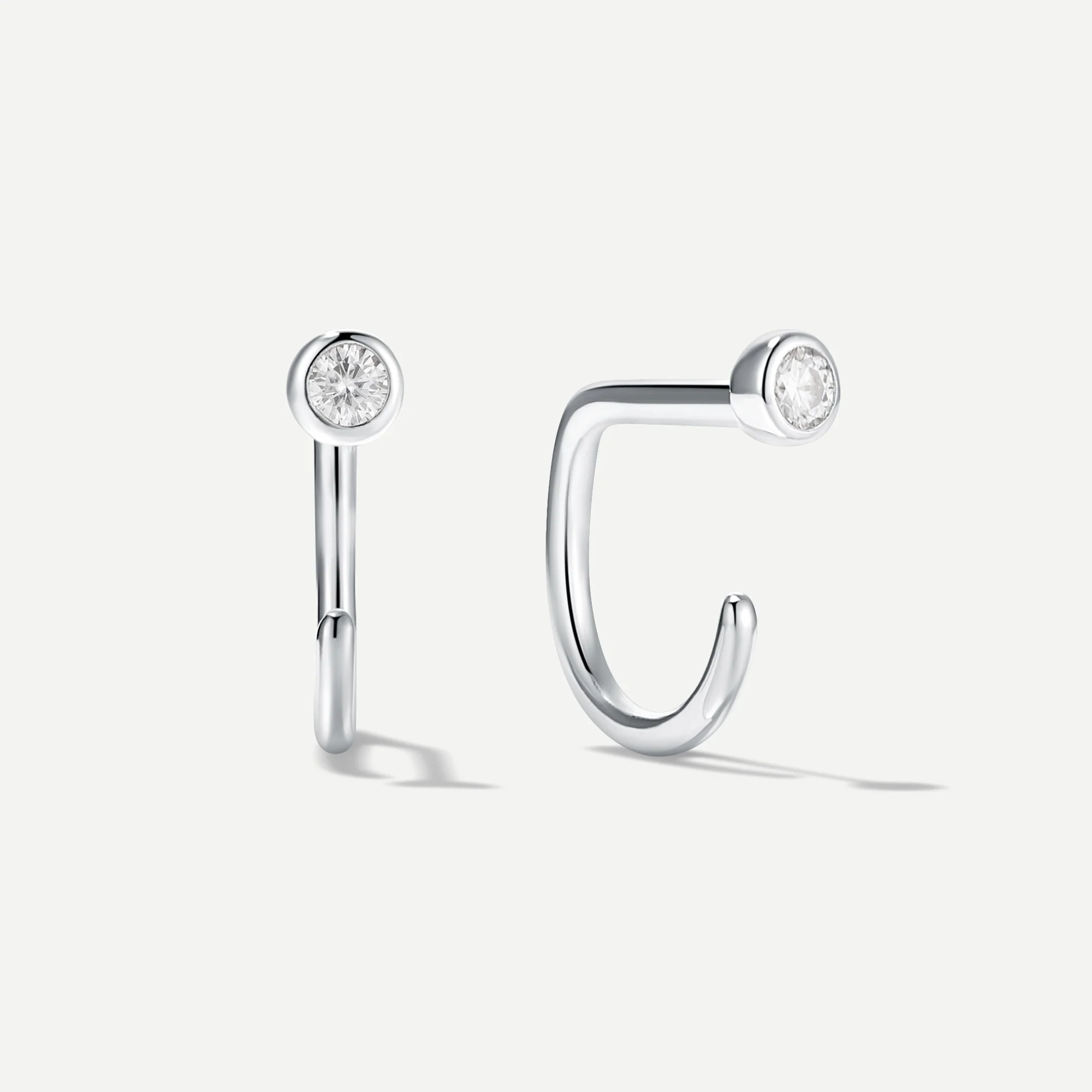 Stay Close Moissanite Bezel Hoops