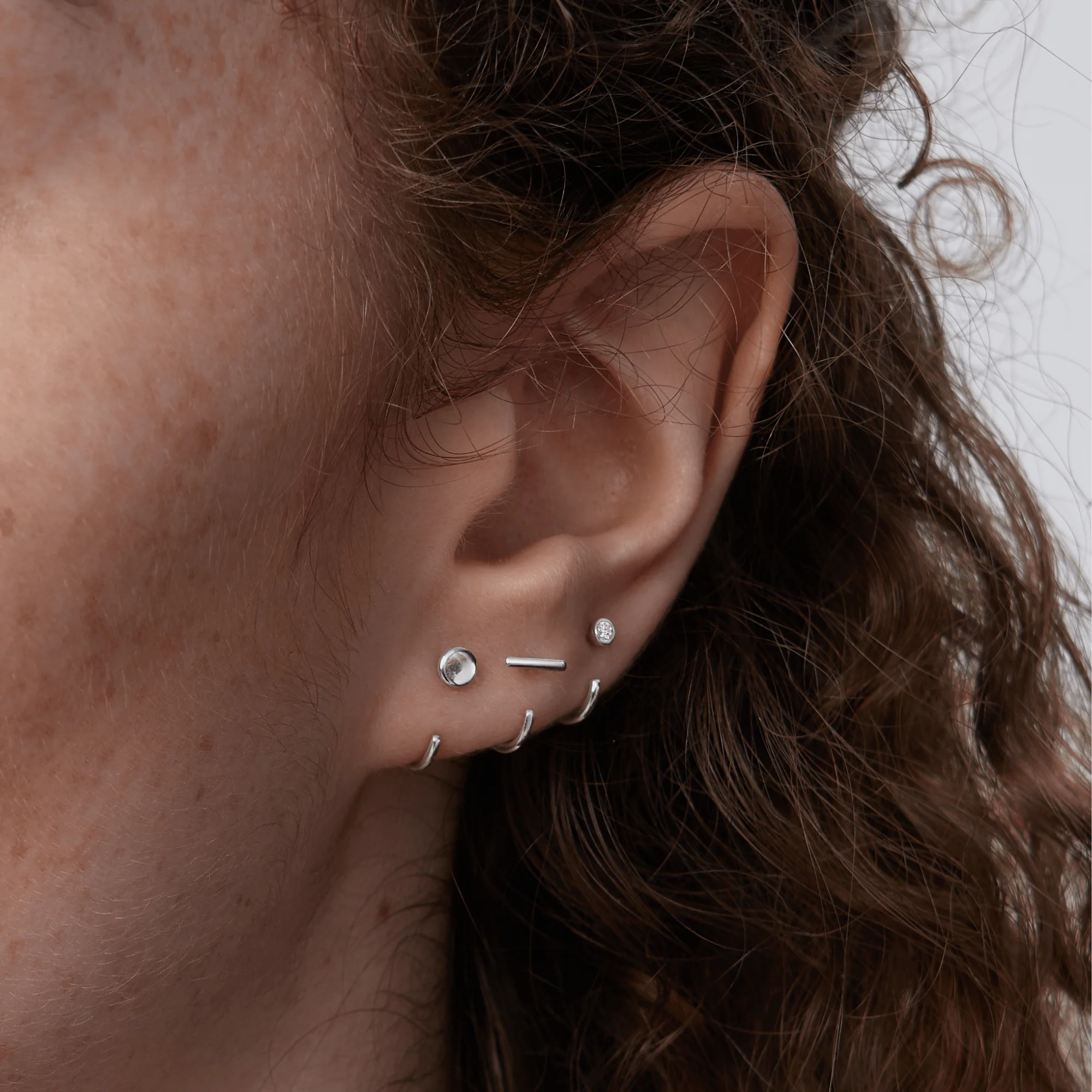 Stay Close Moissanite Bezel Hoops - Image 2