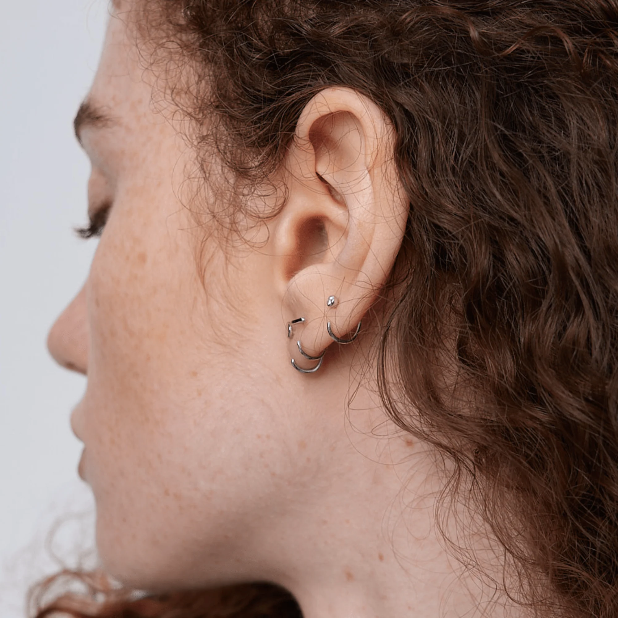 Stay Close Moissanite Bezel Hoops - Image 6